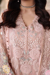 3 Piece Embroidered Chiffon Suit - MPC-26-104-Peach Pink