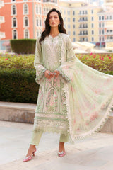 3 Piece Unstitched Embroidered Lawn Suit - D-2611-A