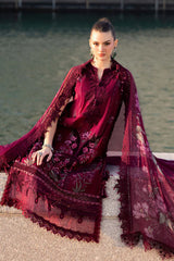 3 Piece Unstitched Embroidered Lawn Suit - D-2611-B