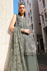 3 Piece Unstitched Embroidered Lawn Karandi Suit - D-2603-B