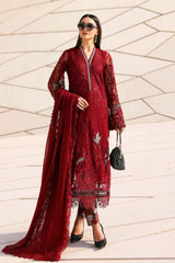 3 Piece Unstitched Embroidered Net Suit - D-2607-A