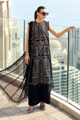 3 Piece Unstitched Embroidered Lawn Suit - D-2608-B
