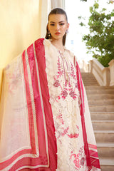 3 Piece Unstitched Embroidered Jacquard Lawn Suit - D-2609-A