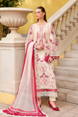 3 Piece Unstitched Embroidered Jacquard Lawn Suit - D-2609-A