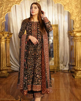 Haris Shakeel - Black Pakistani wedding bridal dresses mehndi nikkah outfits