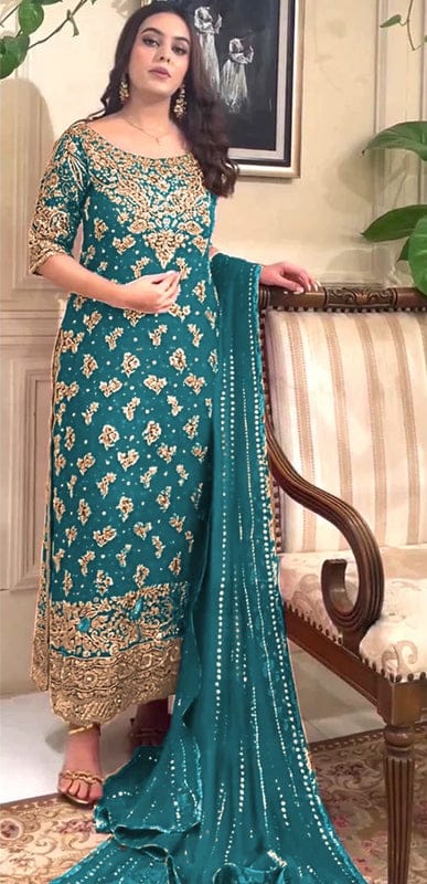 Haris Shakeel Brides - sea green bridal wedding dress menhdi nikkah barat walima salwar kameez