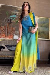 farida Hassan - Neon Ombre Pakistani indian wedding bridal dresses mehndi nikkah outfits