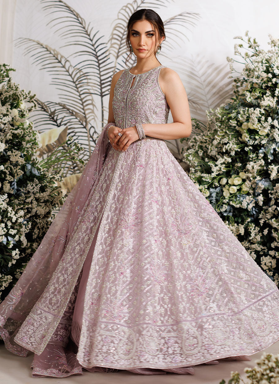 iris mauve Pakistani wedding bridal dresses mehndi nikkah outfits