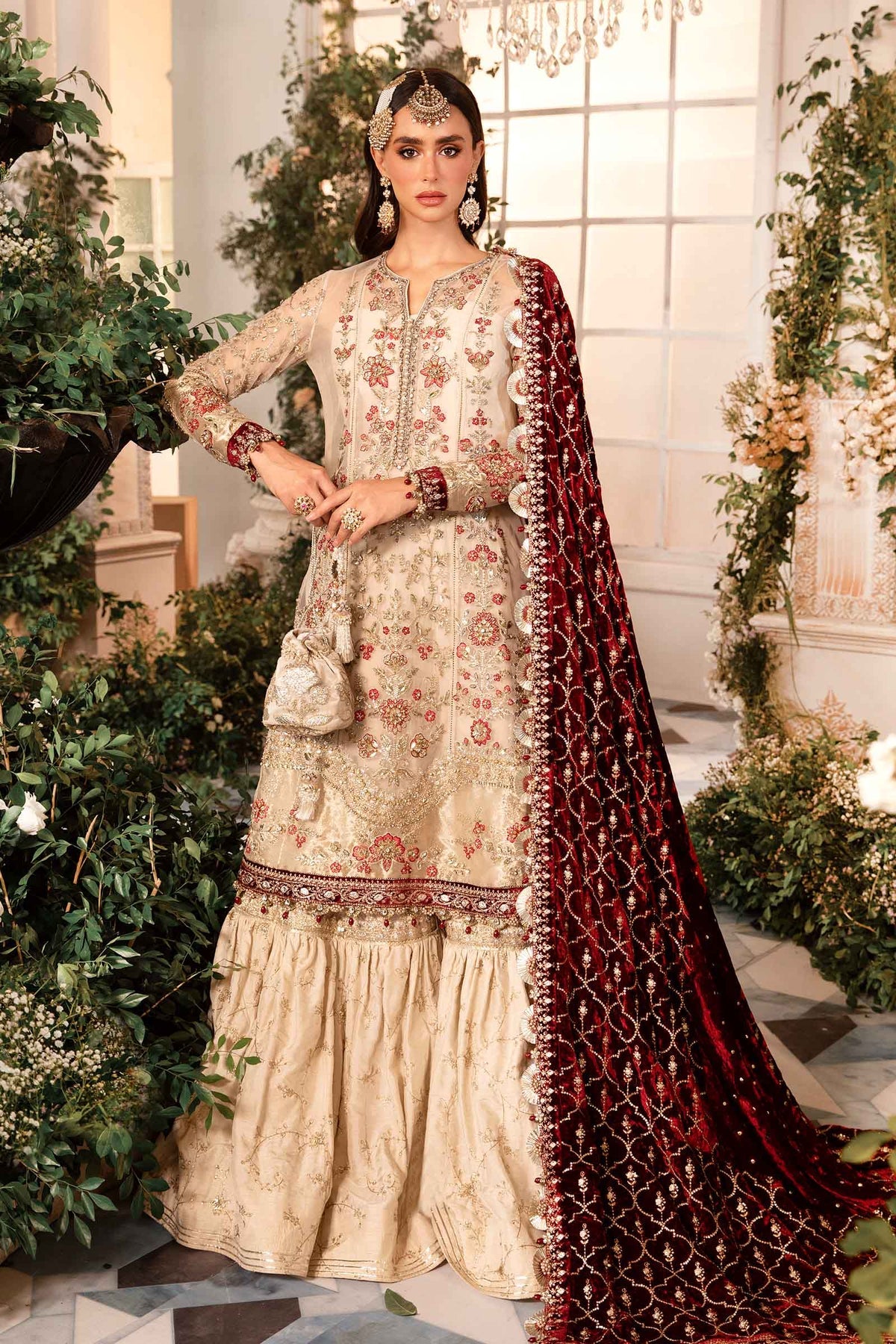 maria b embroidered bd 2905 Pakistani wedding bridal dresses mehndi nikkah outfits