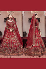 Maria B Bridal Couture Lehenga Choli Red