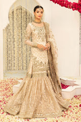 Maria B Bridal Couture Ivory Gold MC-047