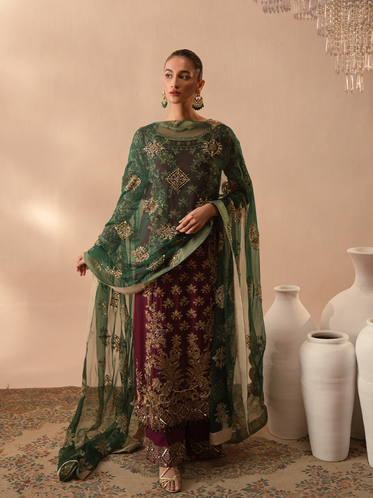 Abeera usman Burgundy Dusk
