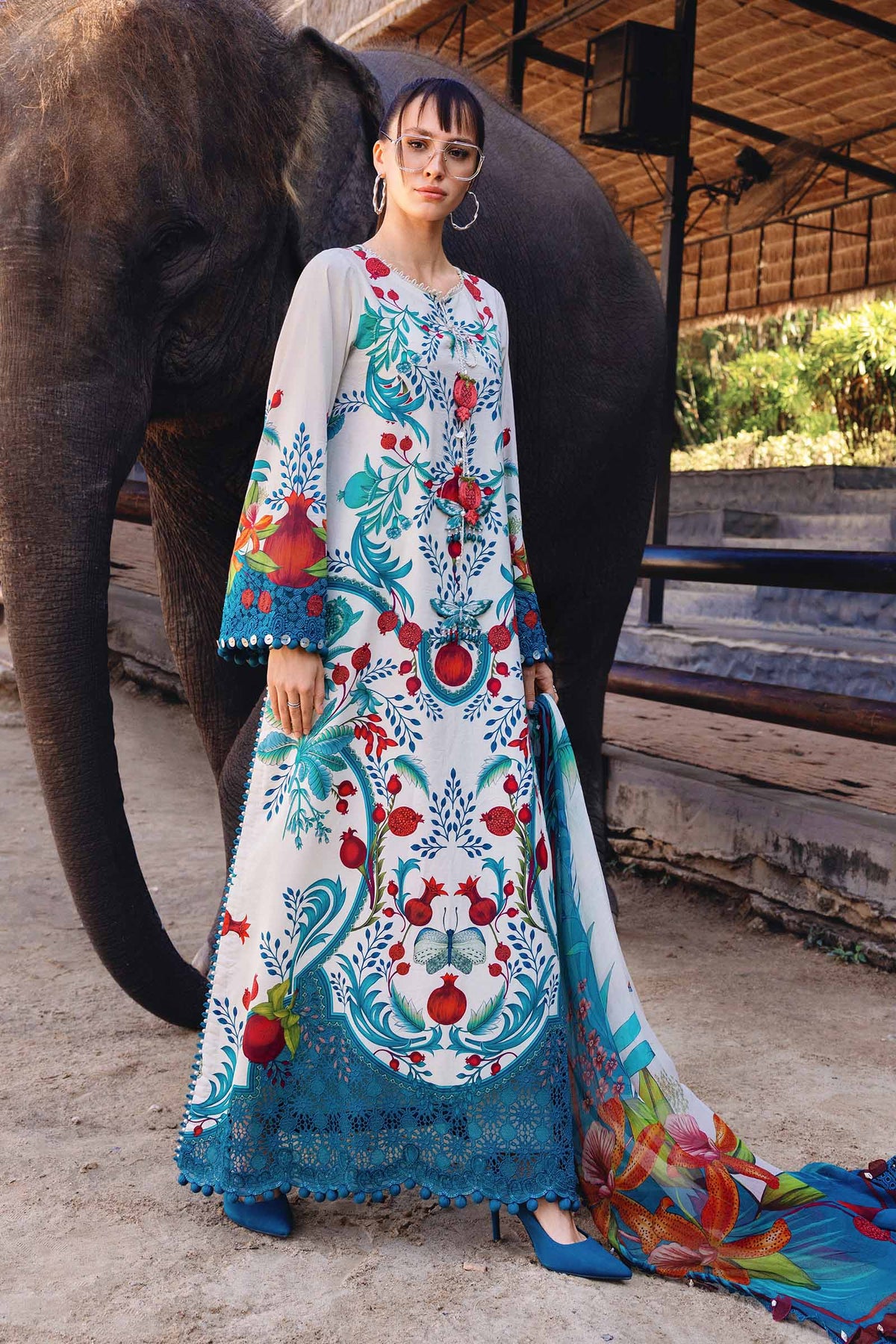3 Piece Unstitched Embroidered Lawn Suit - MPT-2912-A