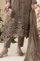 Maria b Chiffon | MCS-26-102-Muted Mocha Brown