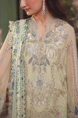3 Piece Embroidered Chiffon Suit - MPC-26-105-Pistachio Green