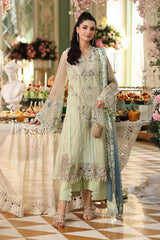 3 Piece Embroidered Chiffon Suit - MPC-26-105-Pistachio Green