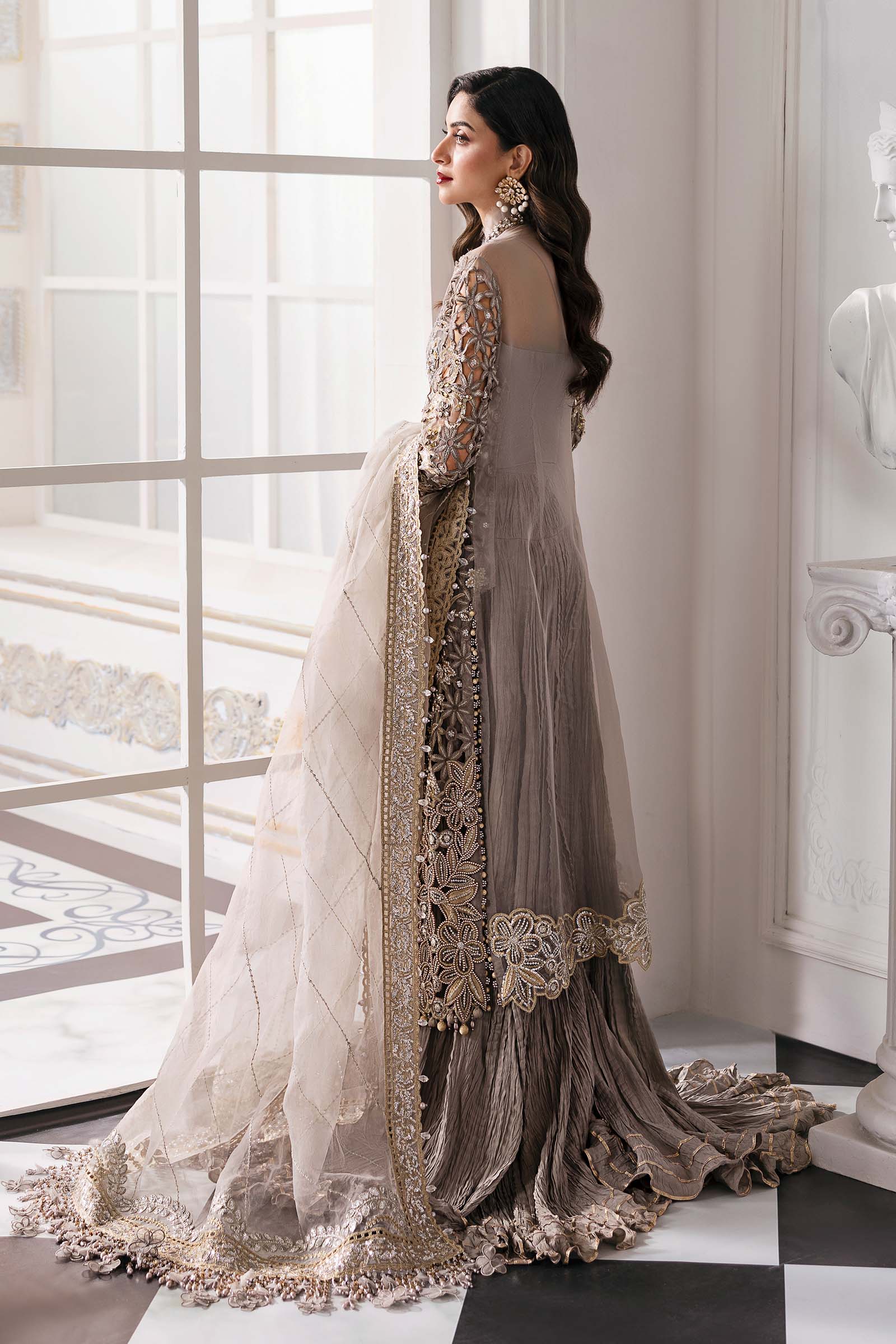 Embroidered Organza Suit | BD-3006