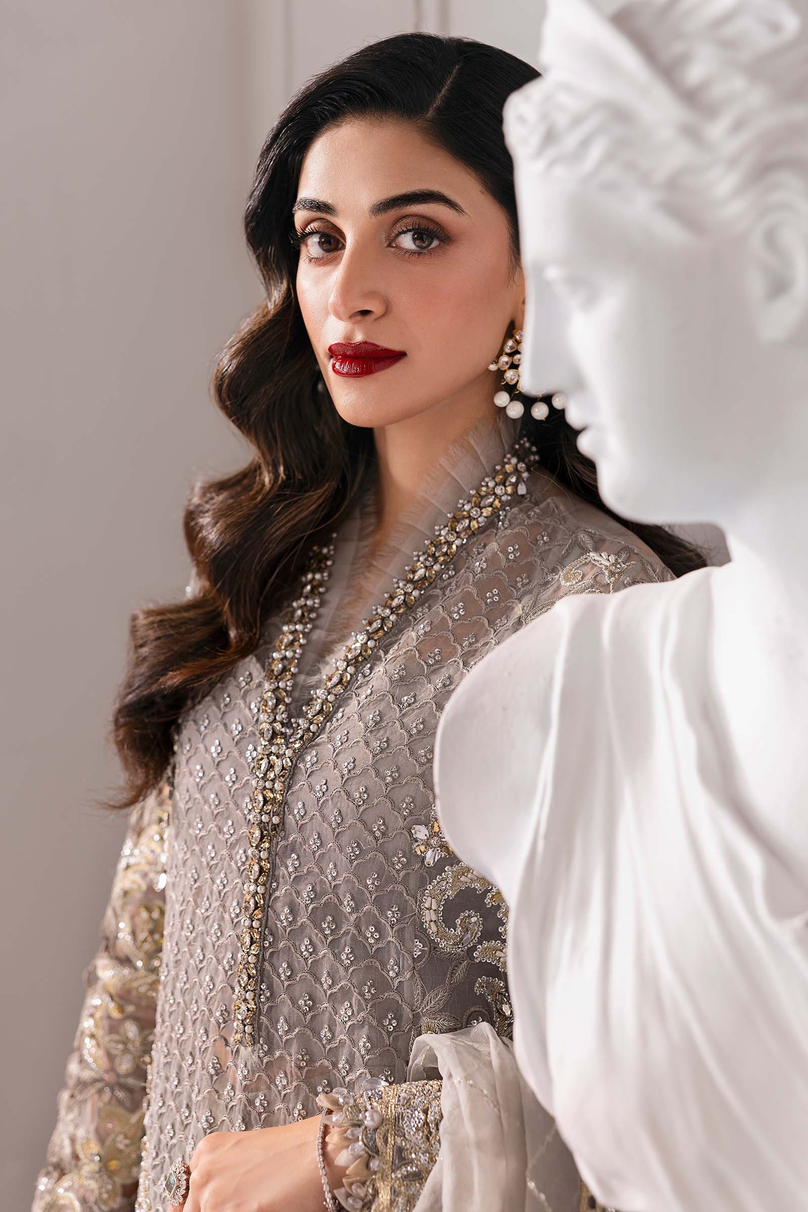Embroidered Organza Suit | BD-3006