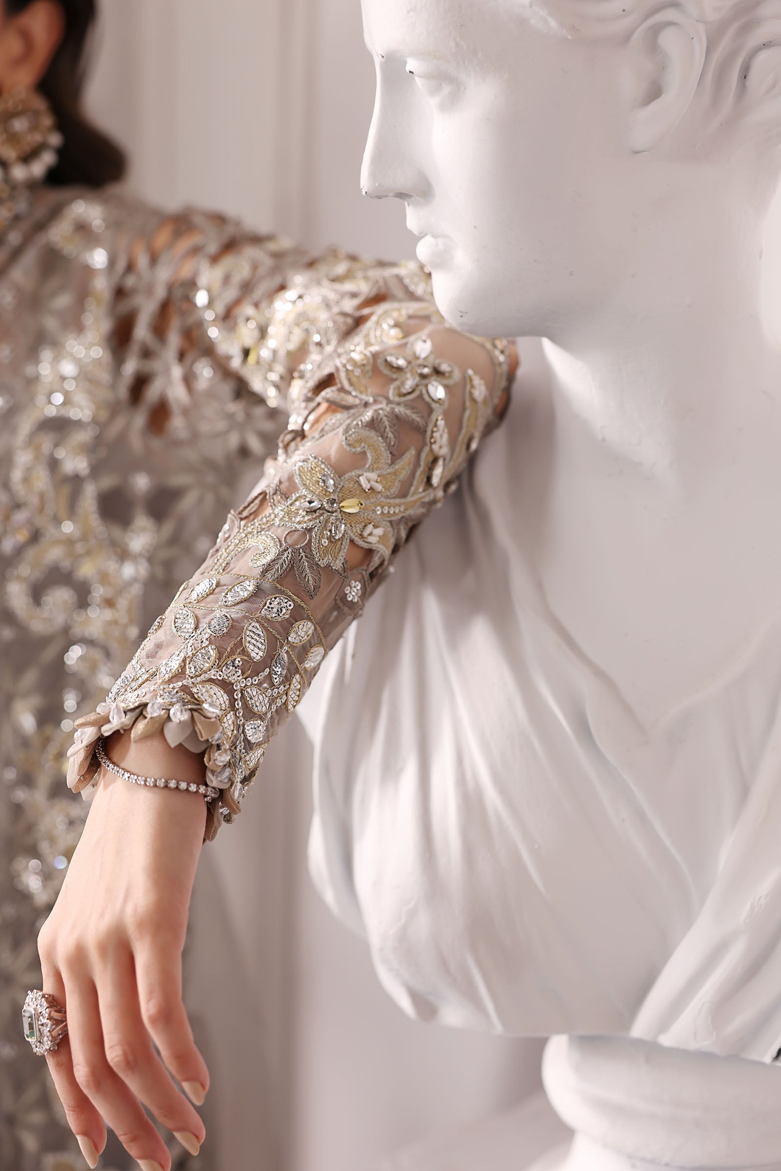 Embroidered Organza Suit | BD-3006