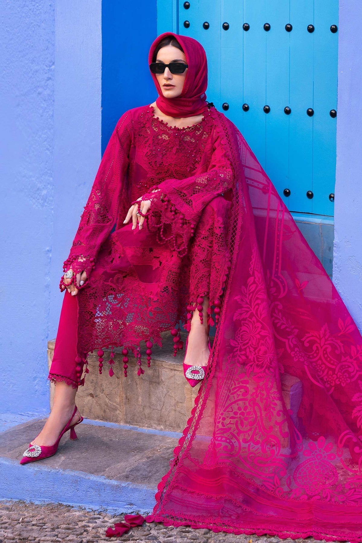 3 Piece Unstitched Embroidered Lawn Suit | D-2508-A