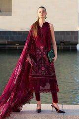 3 Piece Unstitched Embroidered Lawn Suit - D-2611-B