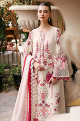 3 Piece Unstitched Embroidered Jacquard Lawn Suit - D-2609-A