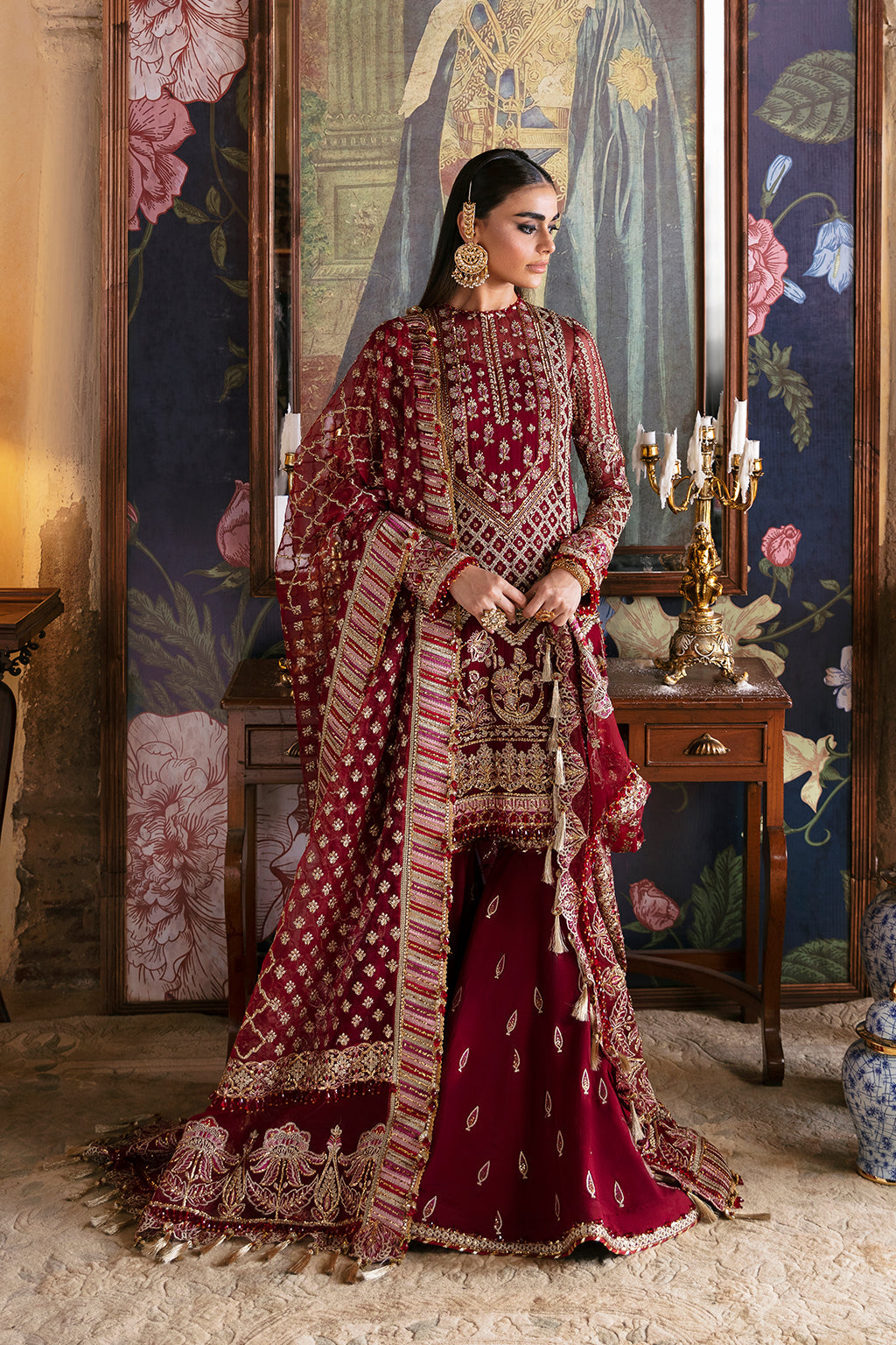 Dabeer Pakistani wedding bridal dresses mehndi nikkah outfits
