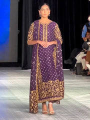 Haris Shakeel purple Pakistani wedding bridal dresses mehndi nikkah outfits