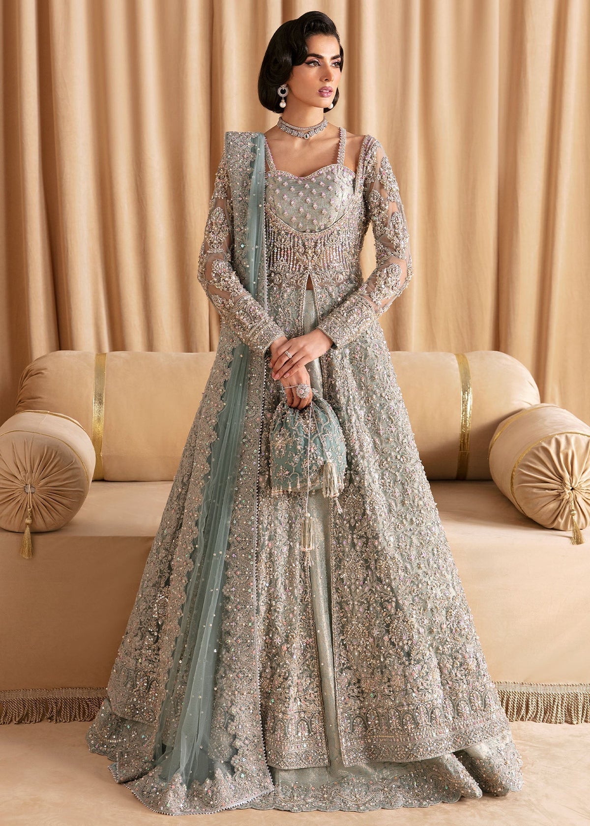 Kanwal Malik - Rija barat walima mehndi nikkah style gown made to order 
mariab, hussain rehar, akbar aslam designer suits luxury dresses stitched salwar kameez, eid collection readymade chooridar desi clothes USA, UK, CANADA, GERMANY, EUROPE
Evening party wear guest suit, sharara gharara, saree