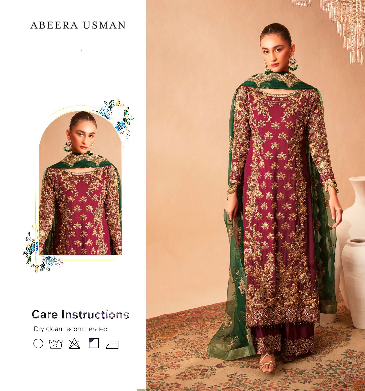 Abeera usman Burgundy Dusk