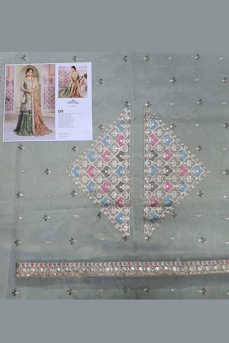 Maria b Pistachio Green and Salmon pink (BD-2205)