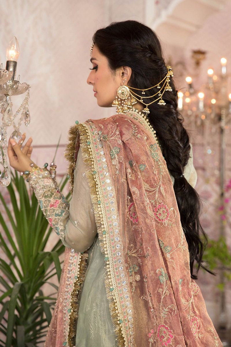 Maria b Pistachio Green and Salmon pink (BD-2205)