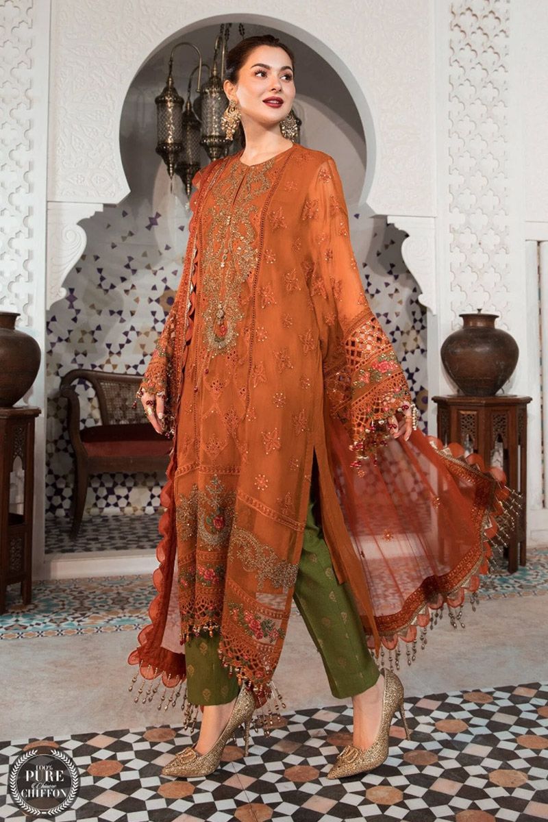 maria b orange dress maria b orange dress