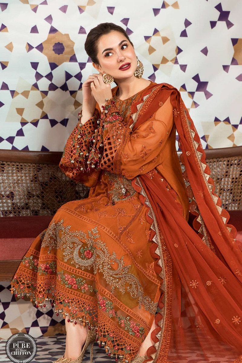 Maria b MPC-21-101-Rust and Olive Green Maria b MPC-21-101-Rust and Olive Green