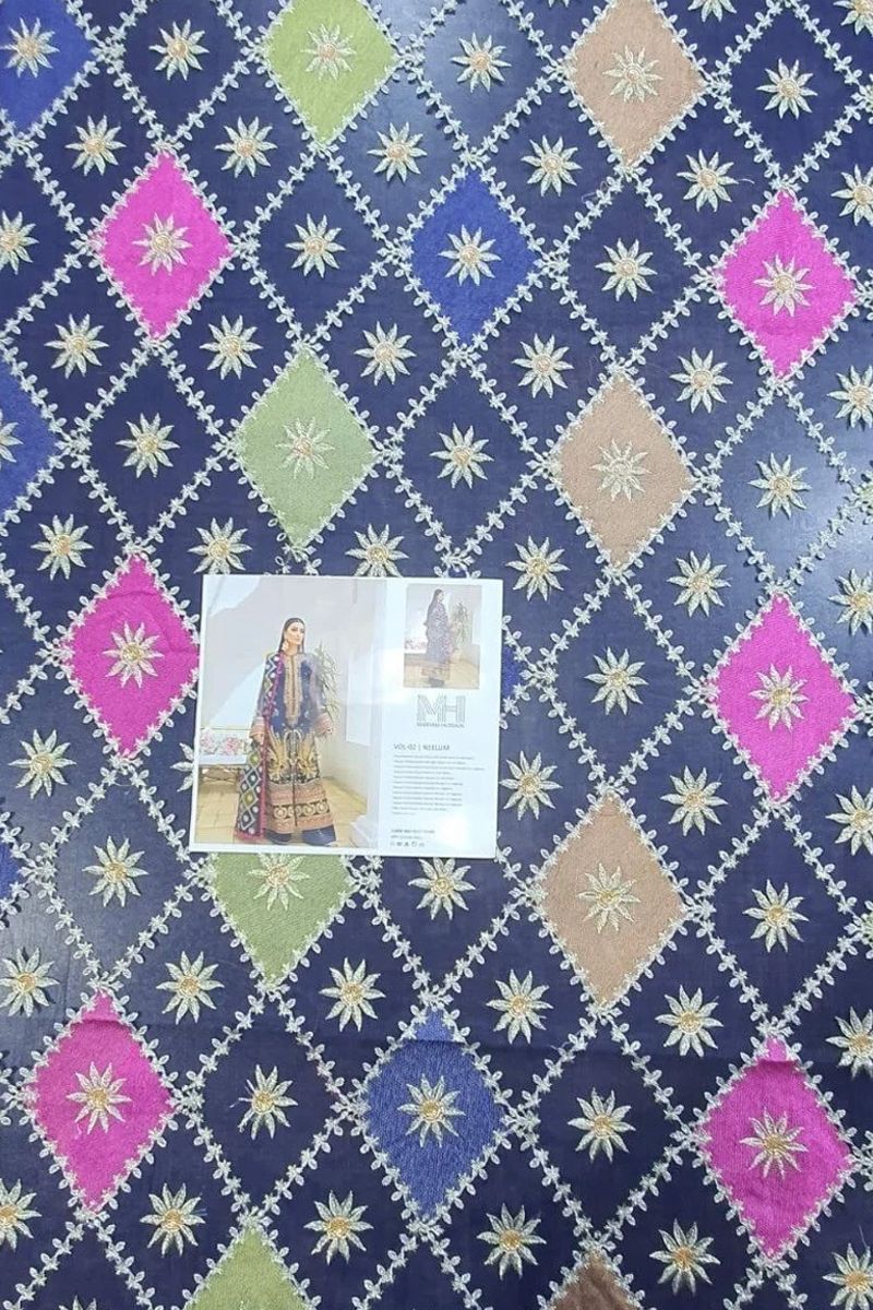 Maryam Hussain Wedding Collection Embroidered Net Neelum