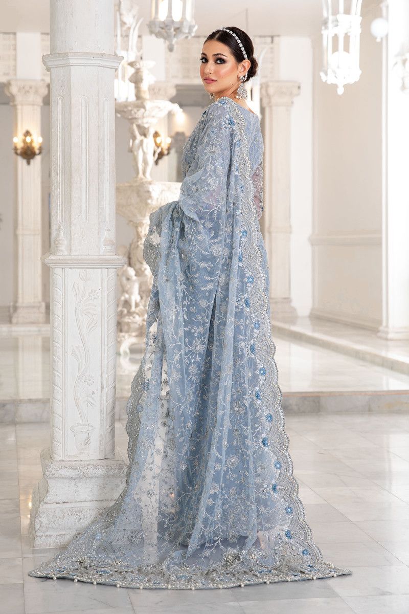 Maria B Saree Ice Blue MC-049
