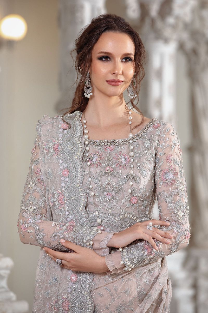Maria B Couture Pale Pink Saree MC-050