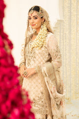 Maria B Bridal Couture Ivory Gold MC-047