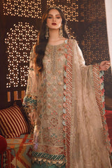 Maria B MBROIDERED - Off White with Sea Green (BD-2507)
