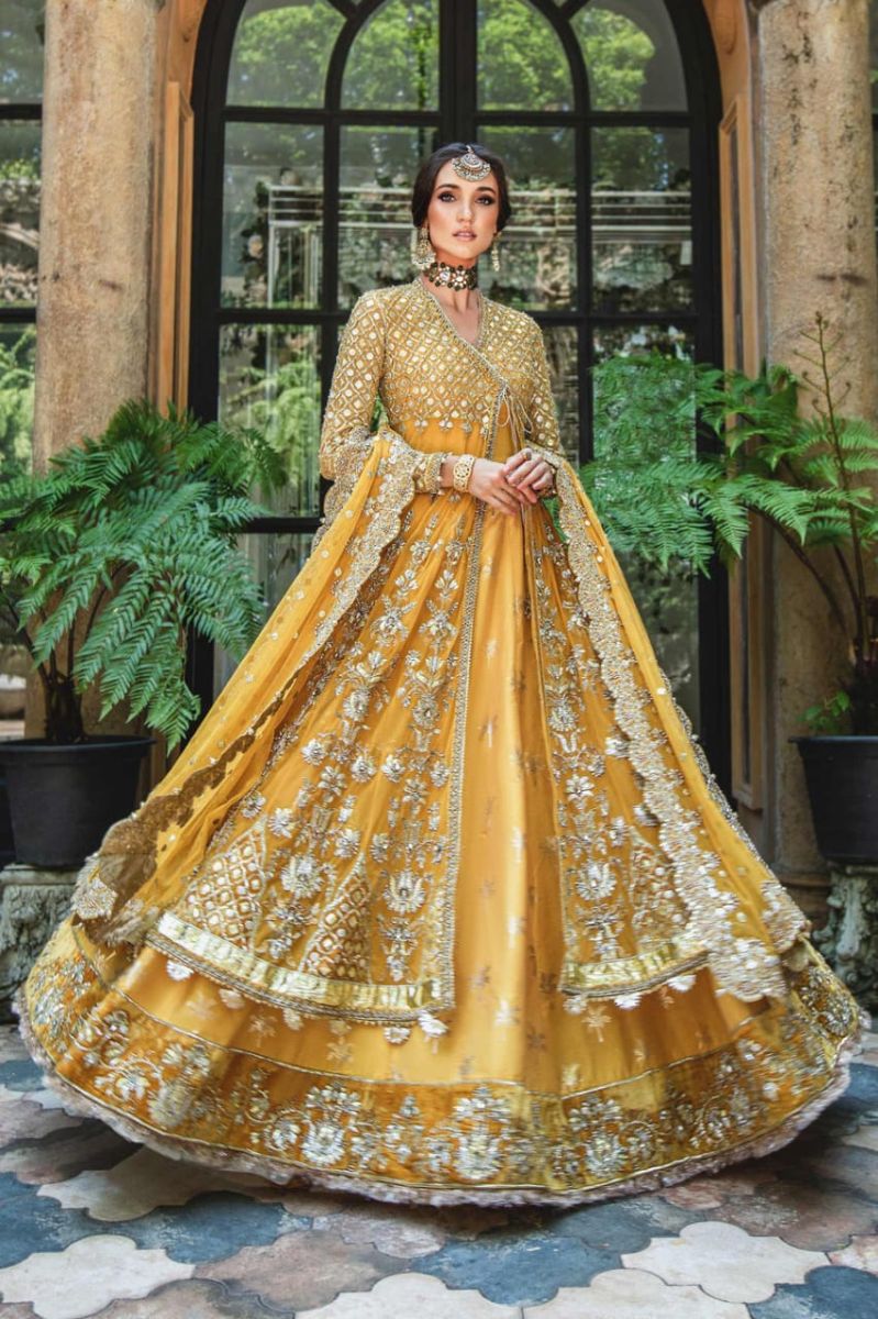Maria B Couture bridal Yellow MC-801-Ardress