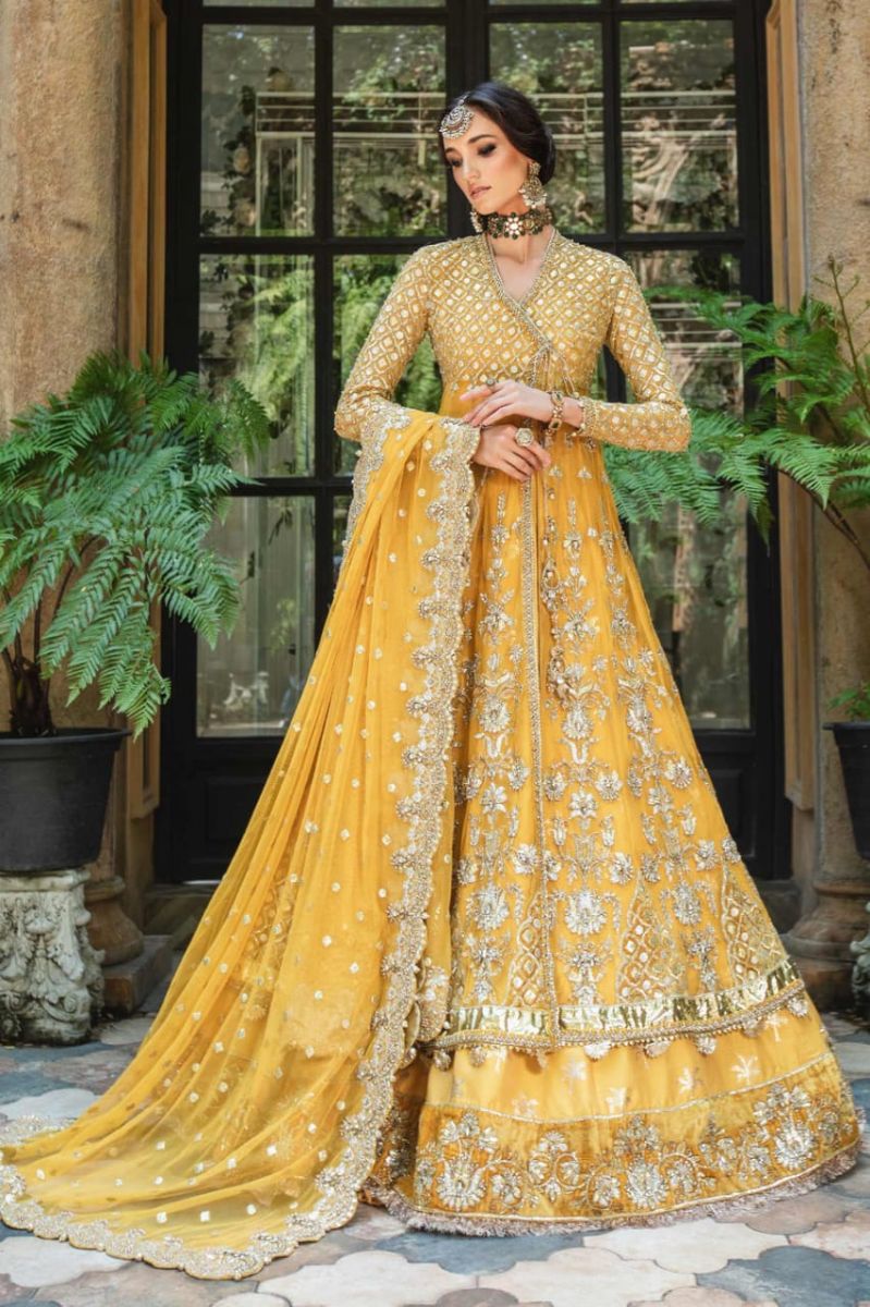 Maria B Couture bridal Yellow MC-801-Ardress