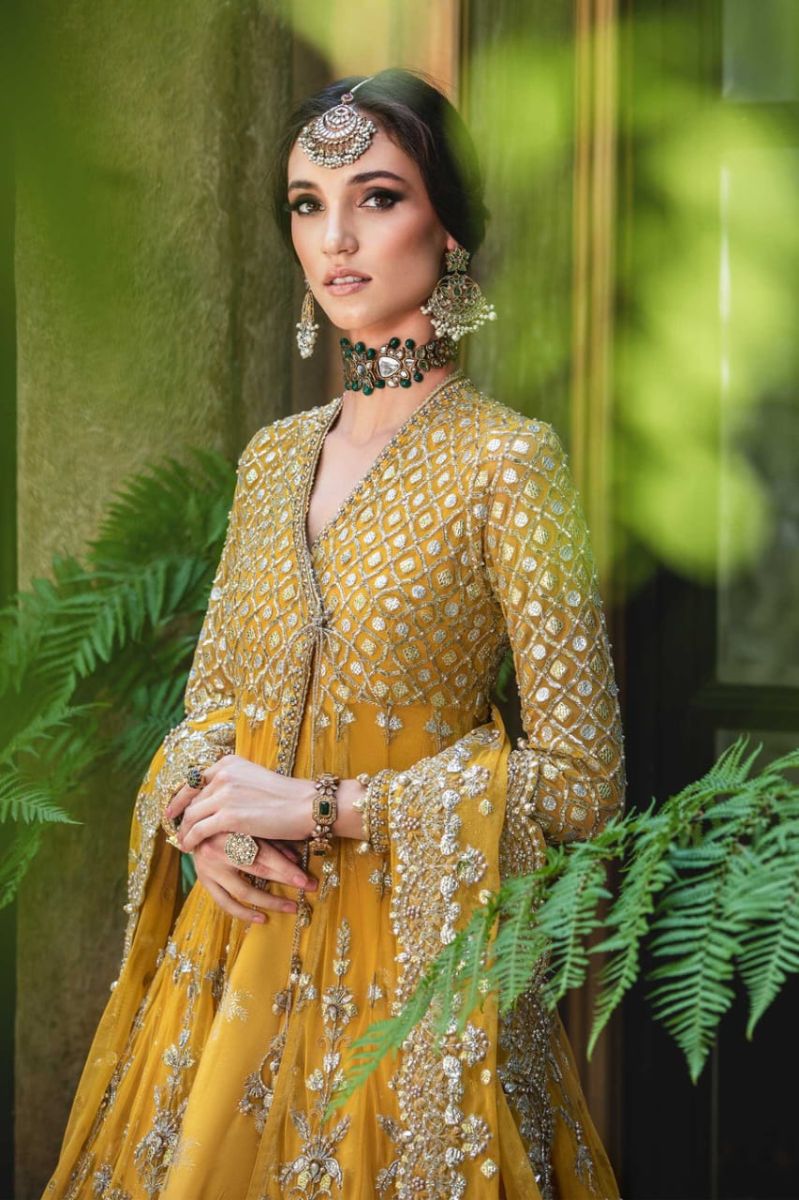 Maria B Couture bridal Yellow MC-801-Ardress