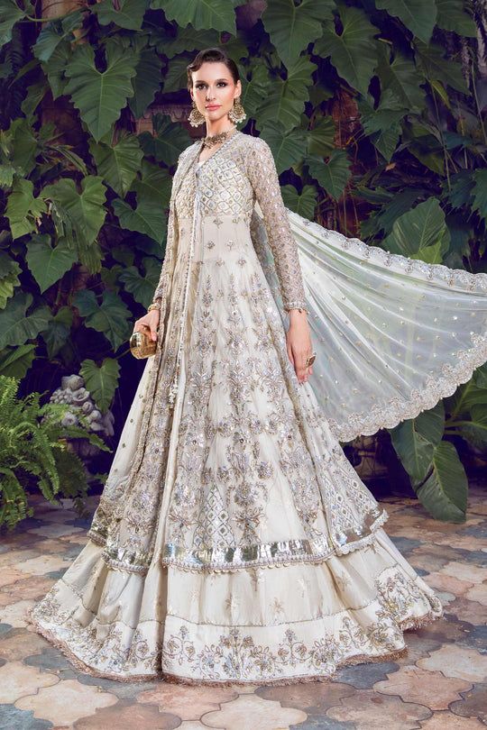 Maria B Couture Bridal Pearl White MC-801-B