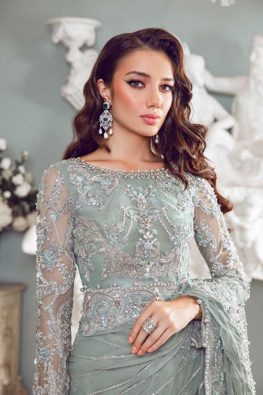 Maria B Couture saree Sea Green MC-807
