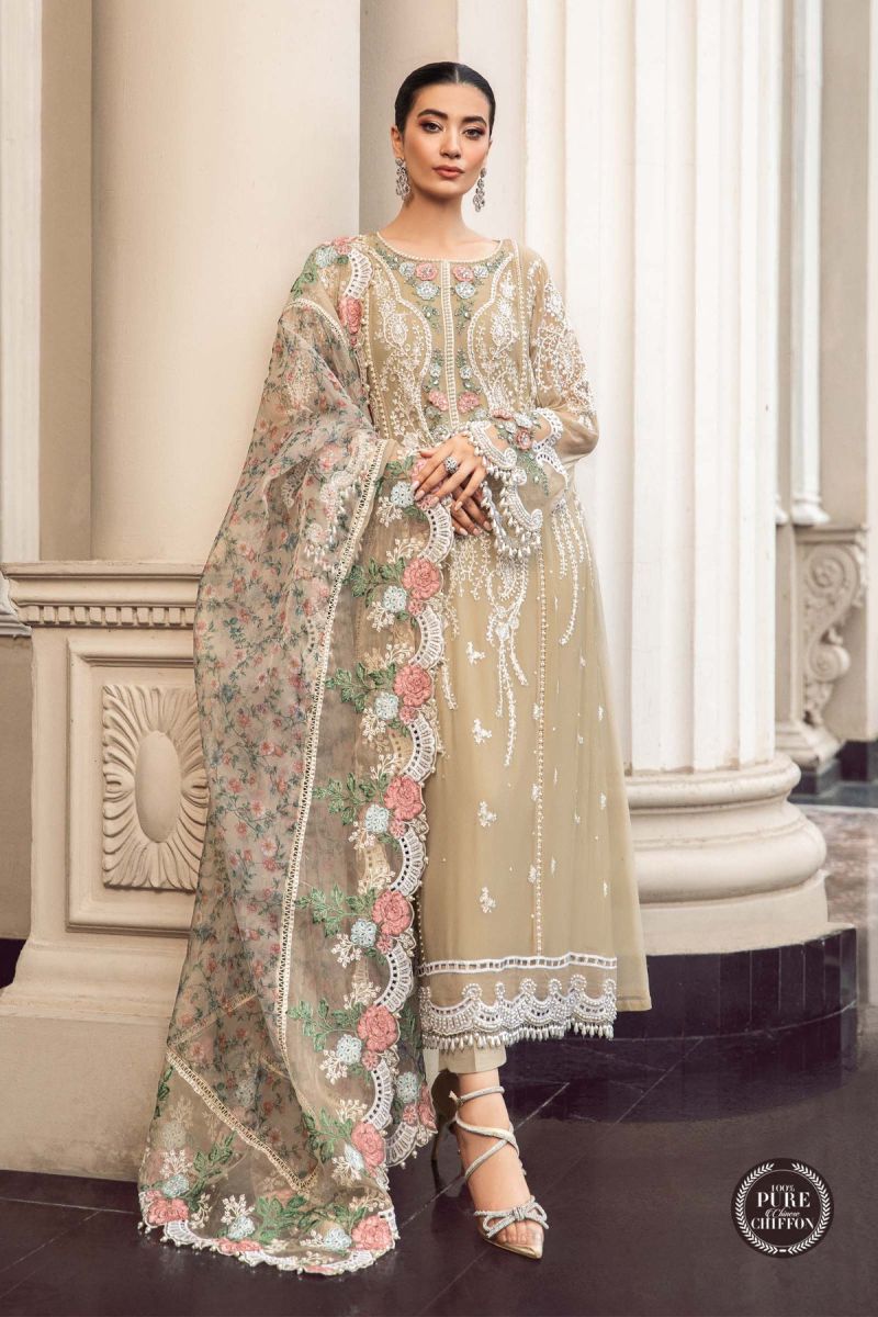 Maria B Chiffon MPC-23-101 Coffee