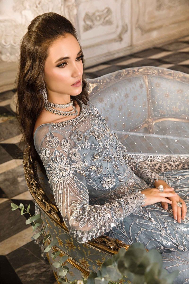 Maria B Mbroidered | Ice Blue BD-2702
