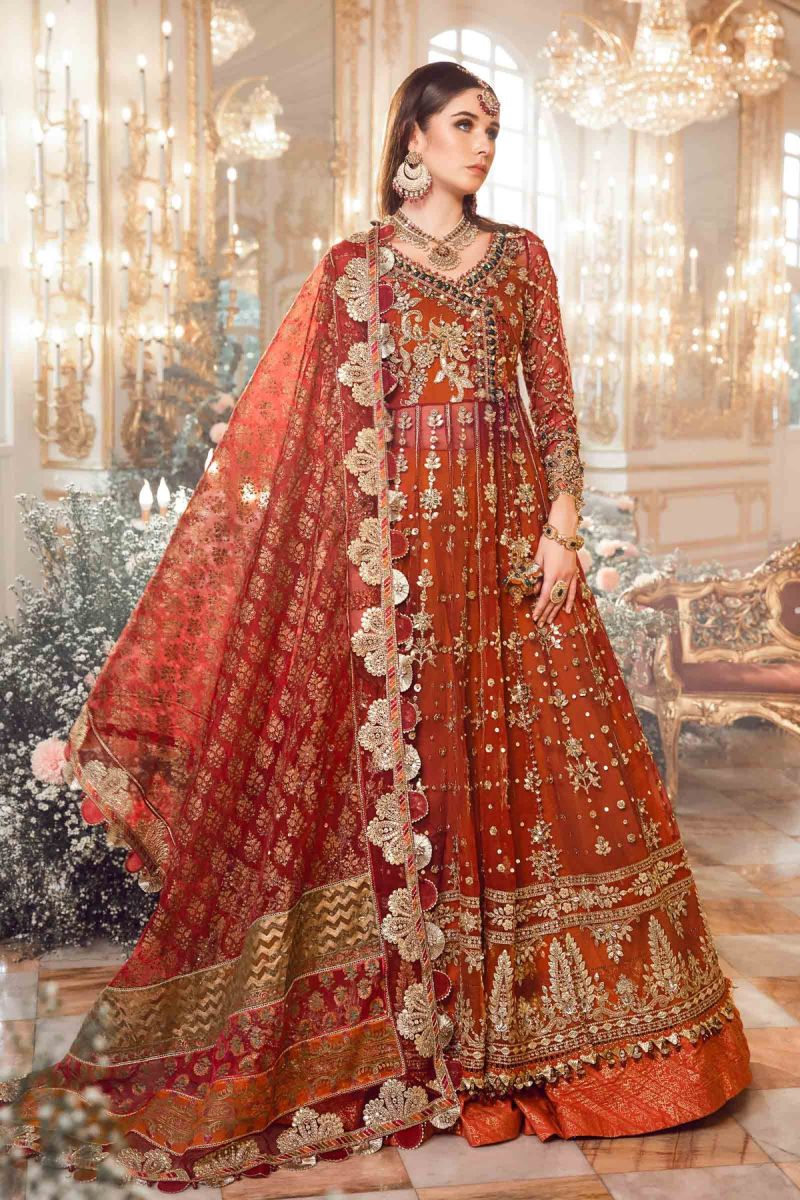 Maria B Mbroidered | Maroon BD-2705