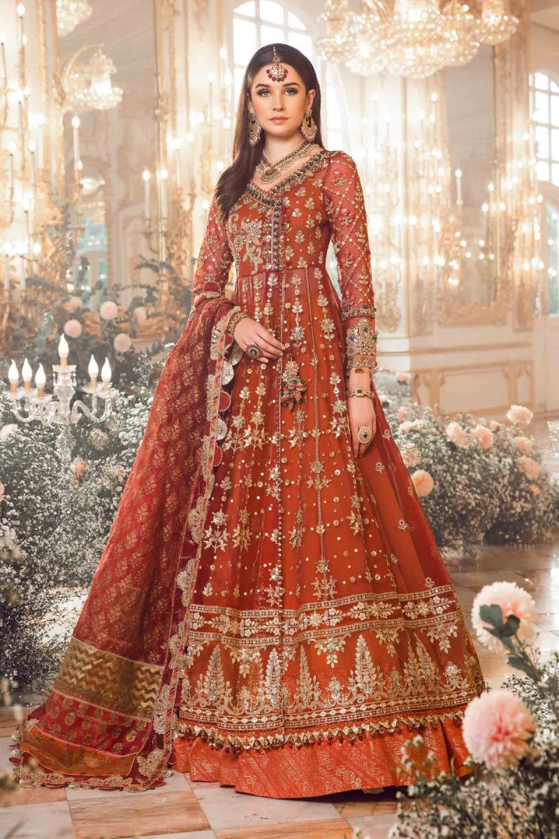 Maria B Mbroidered | Maroon BD-2705