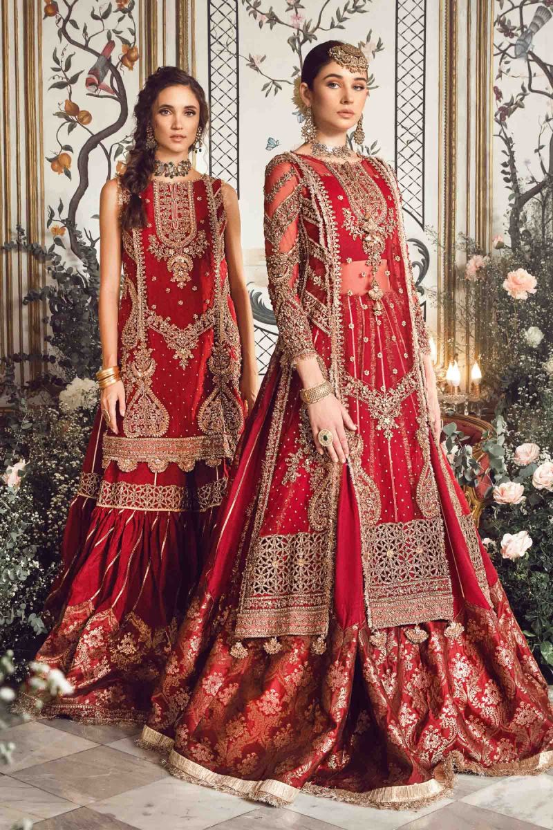 Maria B Mbroidered | Maroon BD-2708