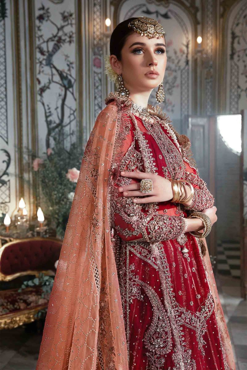 Maria B Mbroidered | Maroon BD-2708